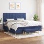 Box spring bed with blue fabric mattress 200x200 cm by vidaXL, Beds and slatted bases - Ref: Foro24-3137187, Price: 728,53 €,...