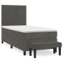 Cama box spring con colchón terciopelo gris oscuro 80x200 cm de vidaXL, Camas y somieres - Ref: Foro24-3137690, Precio: 328,3...