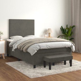 Cama box spring con colchón terciopelo gris oscuro 120x200 cm de vidaXL, Camas y somieres - Ref: Foro24-3137714, Precio: 429,...