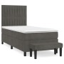 Box spring bed with dark gray velvet mattress 90x190 cm by vidaXL, Beds and slatted bases - Ref: Foro24-3137936, Price: 375,6...