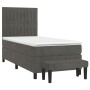 Box spring bed with dark gray velvet mattress 90x190 cm by vidaXL, Beds and slatted bases - Ref: Foro24-3137936, Price: 375,6...