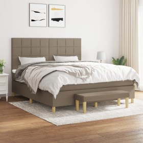 Cama box spring con colchón tela gris taupe 180x200 cm de vidaXL, Camas y somieres - Ref: Foro24-3137177, Precio: 678,99 €, D...