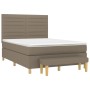 Cama box spring con colchón tela gris taupe 140x200 cm de vidaXL, Camas y somieres - Ref: Foro24-3137241, Precio: 598,88 €, D...