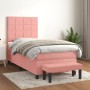 Cama box spring con colchón terciopelo rosa 90x200 cm de vidaXL, Camas y somieres - Ref: Foro24-3137826, Precio: 383,16 €, De...