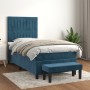 Box spring bed with dark blue velvet mattress 90x200 cm by vidaXL, Beds and slatted bases - Ref: Foro24-3137945, Price: 370,5...