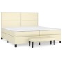 Box spring bed with cream synthetic leather mattress 200x200 cm by vidaXL, Beds and slatted bases - Ref: Foro24-3137625, Pric...