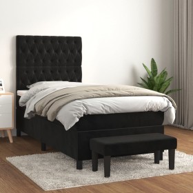 Cama box spring con colchón terciopelo negro 80x200 cm de vidaXL, Camas y somieres - Ref: Foro24-3137991, Precio: 347,99 €, D...