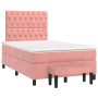 Box spring bed with pink velvet mattress 120x200 cm by vidaXL, Beds and slatted bases - Ref: Foro24-3138018, Price: 497,77 €,...