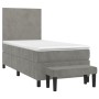 Boxspringbett mit hellgrauer Samtmatratze 100x200 cm von vidaXL, Betten und Lattenroste - Ref: Foro24-3137707, Preis: 386,81 ...