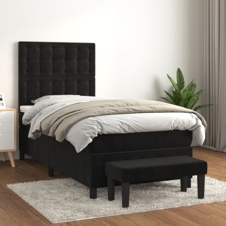 Box spring bed with black velvet mattress 80x200 cm by vidaXL, Beds and slatted bases - Ref: Foro24-3138051, Price: 335,51 €,...