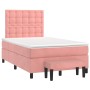 Box spring bed with pink velvet mattress 120x200 cm by vidaXL, Beds and slatted bases - Ref: Foro24-3138078, Price: 483,83 €,...