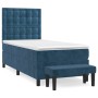 Box spring bed with dark blue velvet mattress 80x200 cm by vidaXL, Beds and slatted bases - Ref: Foro24-3138053, Price: 362,9...