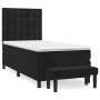 Cama box spring con colchón terciopelo negro 100x200 cm de vidaXL, Camas y somieres - Ref: Foro24-3138069, Precio: 395,46 €, ...