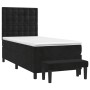 Cama box spring con colchón terciopelo negro 100x200 cm de vidaXL, Camas y somieres - Ref: Foro24-3138069, Precio: 395,46 €, ...