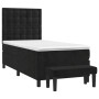 Box spring bed with black synthetic leather mattress 90x190 cm by vidaXL, Beds and slatted bases - Ref: Foro24-3138057, Price...