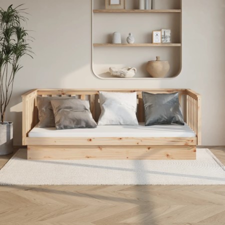 Solid pine wood sofa bed 100x200 cm by vidaXL, Beds and slatted bases - Ref: Foro24-821569, Price: 148,71 €, Discount: %