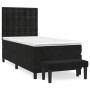 Cama box spring con colchón terciopelo negro 90x200 cm de vidaXL, Camas y somieres - Ref: Foro24-3138063, Precio: 372,51 €, D...