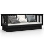 Sofá cama madera maciza de pino negro 90x190 cm de vidaXL, Camas y somieres - Ref: Foro24-821583, Precio: 169,53 €, Descuento: %