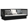 Sofá cama madera maciza de pino negro 90x190 cm de vidaXL, Camas y somieres - Ref: Foro24-821583, Precio: 169,53 €, Descuento: %