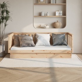 Solid pine wood sofa bed 90x200 cm by vidaXL, Beds and slatted bases - Ref: Foro24-821564, Price: 176,99 €, Discount: %