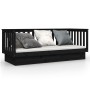 Sofá cama madera maciza de pino negro 75x190 cm de vidaXL, Camas y somieres - Ref: Foro24-821578, Precio: 144,53 €, Descuento: %