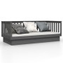 Solid gray pine wood sofa bed 90x200 cm by vidaXL, Beds and slatted bases - Ref: Foro24-821566, Price: 156,85 €, Discount: %