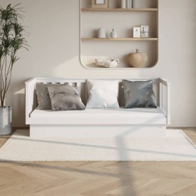 Solid white pine wood sofa bed 90x190 cm by vidaXL, Beds and slatted bases - Ref: Foro24-821580, Price: 166,16 €, Discount: %