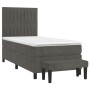 Cama box spring con colchón terciopelo gris oscuro 80x200 cm de vidaXL, Camas y somieres - Ref: Foro24-3137930, Precio: 325,2...