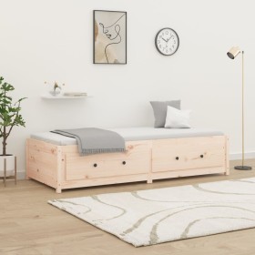 Solid pine wood sofa bed 90x190 cm by vidaXL, Beds and slatted bases - Ref: Foro24-821594, Price: 197,31 €, Discount: %