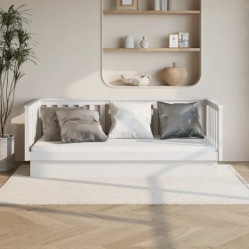 Sofá cama madera maciza de pino blanco 80x200 cm de vidaXL, Camas y somieres - Ref: Foro24-821560, Precio: 210,71 €, Descuent...