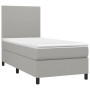 Cama box spring con colchón tela gris claro 90x200 cm de vidaXL, Camas y somieres - Ref: Foro24-3141585, Precio: 353,68 €, De...