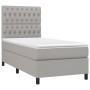 Cama box spring con colchón tela gris claro 90x200 cm de vidaXL, Camas y somieres - Ref: Foro24-3141985, Precio: 371,74 €, De...