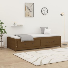 Honey brown solid pine wood sofa bed 75x190 cm by vidaXL, Beds and slatted bases - Ref: Foro24-821602, Price: 148,59 €, Disco...