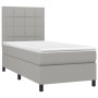 Cama box spring con colchón tela gris claro 90x200 cm de vidaXL, Camas y somieres - Ref: Foro24-3141745, Precio: 355,72 €, De...