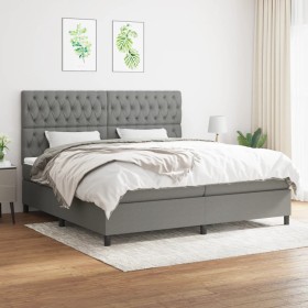 Cama box spring con colchón tela gris oscuro 200x200 cm de vidaXL, Camas y somieres - Ref: Foro24-3142042, Precio: 648,02 €, ...