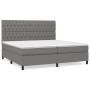 Cama box spring con colchón tela gris oscuro 200x200 cm de vidaXL, Camas y somieres - Ref: Foro24-3142042, Precio: 716,50 €, ...