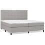 Cama box spring con colchón tela gris claro 200x200 cm de vidaXL, Camas y somieres - Ref: Foro24-3141801, Precio: 681,16 €, D...