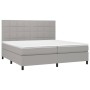 Cama box spring con colchón tela gris claro 200x200 cm de vidaXL, Camas y somieres - Ref: Foro24-3141801, Precio: 681,16 €, D...