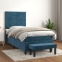 Box spring bed with dark blue velvet mattress 90x190 cm by vidaXL, Beds and slatted bases - Ref: Foro24-3137819, Price: 393,0...