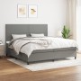 Cama box spring con colchón tela gris oscuro 200x200 cm de vidaXL, Camas y somieres - Ref: Foro24-3141722, Precio: 687,57 €, ...