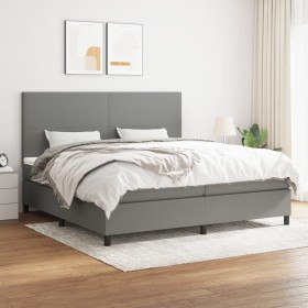 Cama box spring con colchón tela gris oscuro 200x200 cm de vidaXL, Camas y somieres - Ref: Foro24-3141642, Precio: 622,99 €, ...