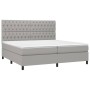 Cama box spring con colchón tela gris claro 200x200 cm de vidaXL, Camas y somieres - Ref: Foro24-3142041, Precio: 690,18 €, D...