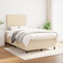 Box spring bed with cream fabric mattress 120x200 cm by vidaXL, Beds and slatted bases - Ref: Foro24-3141606, Price: 431,79 €...