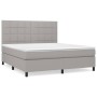 Cama box spring con colchón tela gris claro 180x200 cm de vidaXL, Camas y somieres - Ref: Foro24-3141793, Precio: 615,15 €, D...