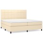 Cama box spring con colchón tela color crema 200x200 cm de vidaXL, Camas y somieres - Ref: Foro24-3141806, Precio: 693,50 €, ...