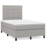 Cama box spring con colchón tela gris claro 120x200 cm de vidaXL, Camas y somieres - Ref: Foro24-3141761, Precio: 434,09 €, D...