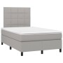 Cama box spring con colchón tela gris claro 120x200 cm de vidaXL, Camas y somieres - Ref: Foro24-3141761, Precio: 434,09 €, D...