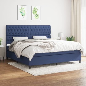 Box spring bed with blue fabric mattress 200x200 cm by vidaXL, Beds and slatted bases - Ref: Foro24-3142047, Price: 738,52 €,...