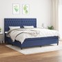 Cama box spring con colchón tela azul 200x200 cm de vidaXL, Camas y somieres - Ref: Foro24-3142047, Precio: 791,38 €, Descuen...