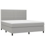 Box spring bed with light gray fabric mattress 180x200 cm by vidaXL, Beds and slatted bases - Ref: Foro24-3141953, Price: 610...